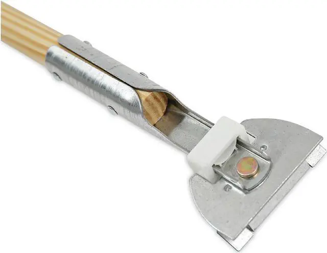 Alt view image 13 of 14 - Boardwalk Clip-On Dust Mop Handle Lacquered Wood Swivel Head 1" Dia. x 60in Long 1490