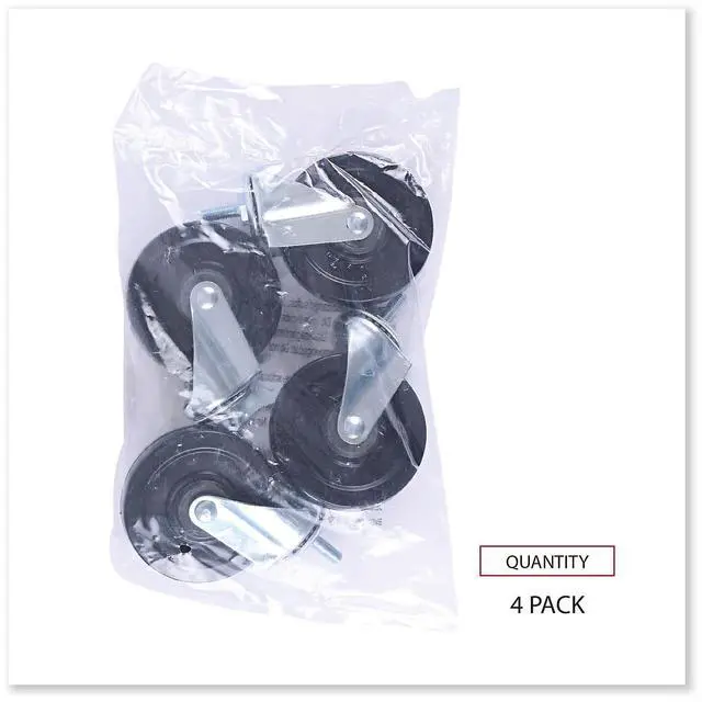 Alt view image 11 of 18 - Alera SW690004 Optional Casters for Wire Shelving, 200 lbs/Caster, Gray/Black, 4/Set