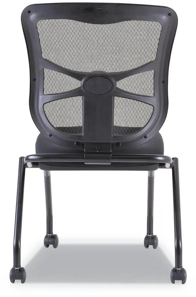 Alt view image 10 of 10 - Alera ALEEL4915 Elusion Mesh Nesting Chairs, Black Seat / Black Back, Black Base, 2/Carton