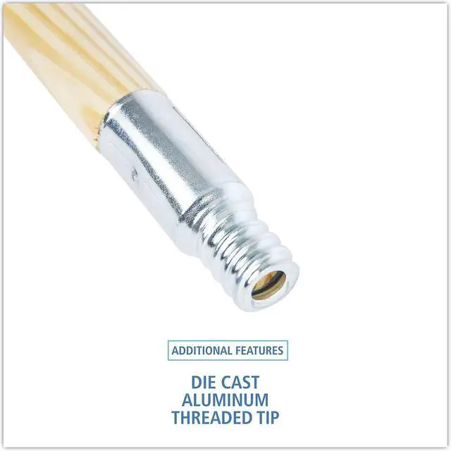 Alt view image 7 of 8 - Boardwalk Metal Tip Threaded Hardwood Broom Handle 1" Dia x 60" Long 136