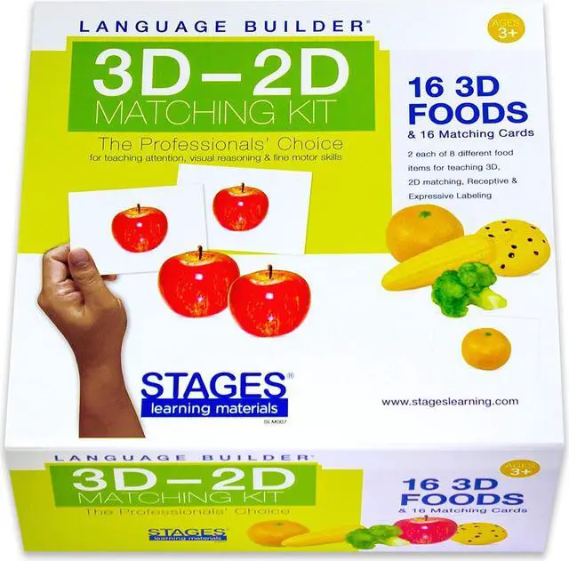Main image of Stages Learning Materials Language Builder 3D2D Matching Kit Foods (SLM007)