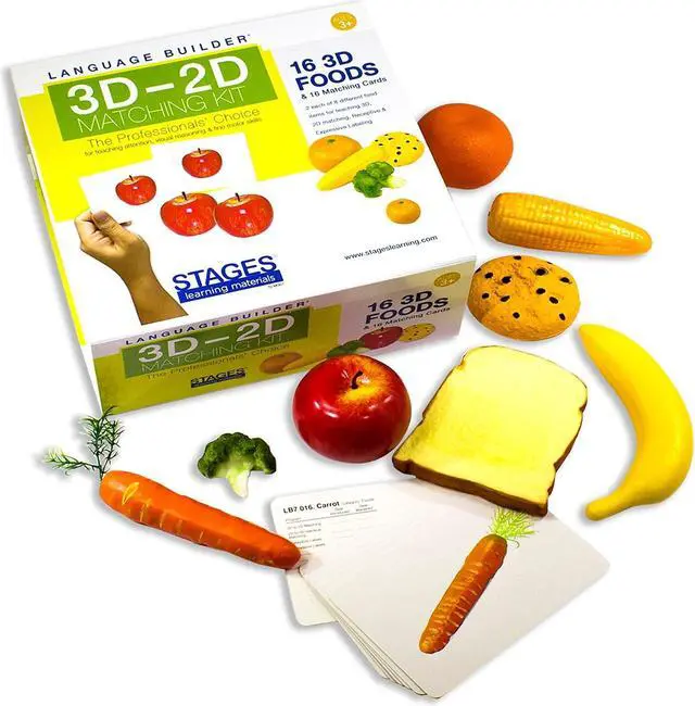 Alt view image 3 of 5 - Stages Learning Materials Language Builder 3D2D Matching Kit Foods (SLM007)