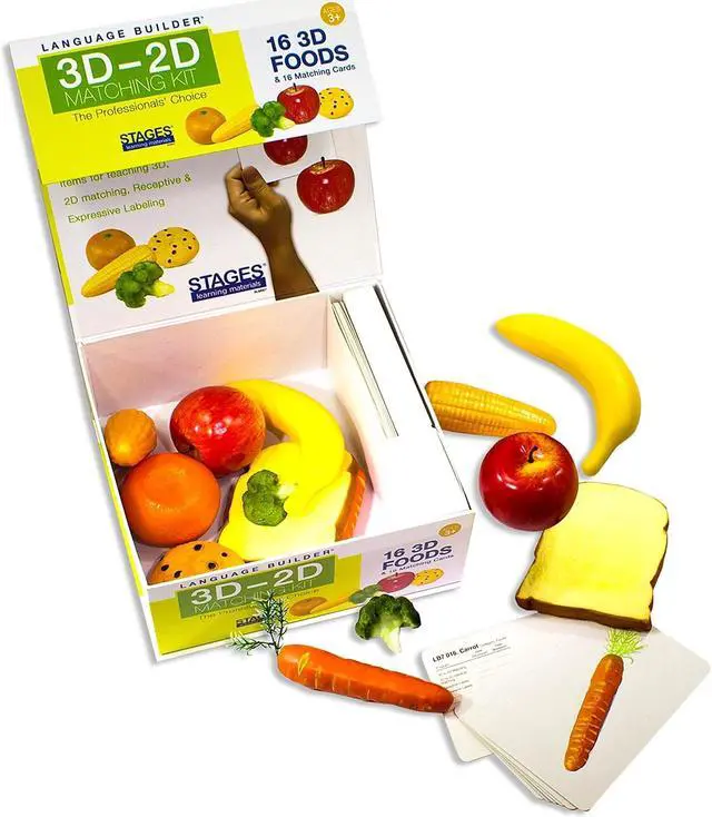 Alt view image 4 of 5 - Stages Learning Materials Language Builder 3D2D Matching Kit Foods (SLM007)