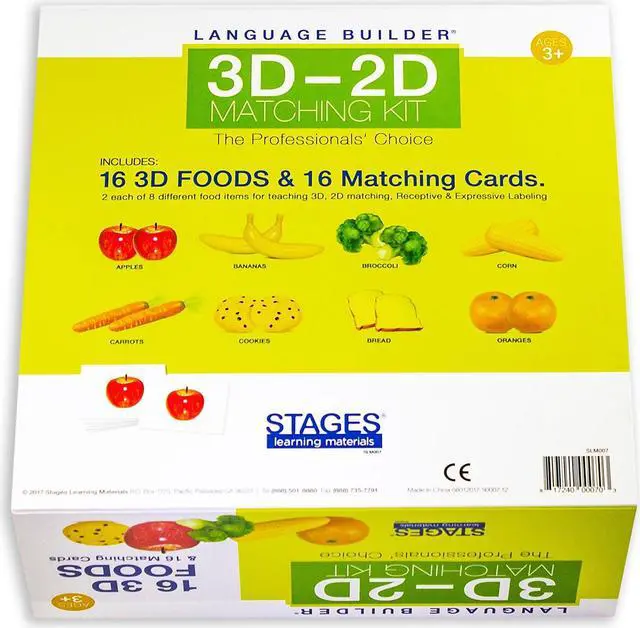 Alt view image 2 of 5 - Stages Learning Materials Language Builder 3D2D Matching Kit Foods (SLM007)