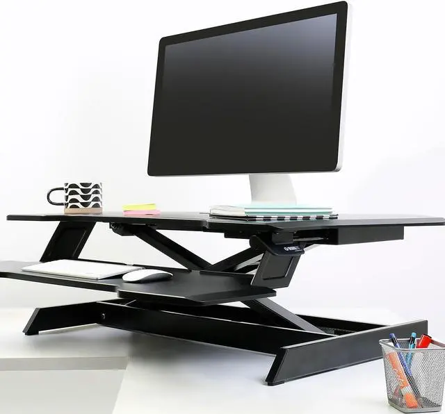Alt view image 6 of 20 - Ergotron WorkFit-TX Standing Desk Converter, Sit-Stand Desk Workstation - Height-Adjustable Keyboard (33-467-921)