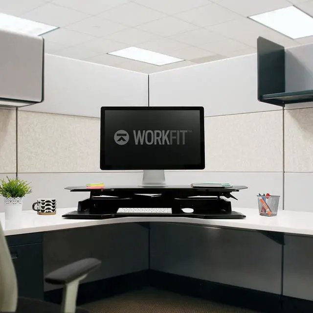 Alt view image 7 of 20 - Ergotron WorkFit-TX Standing Desk Converter, Sit-Stand Desk Workstation - Height-Adjustable Keyboard (33-467-921)
