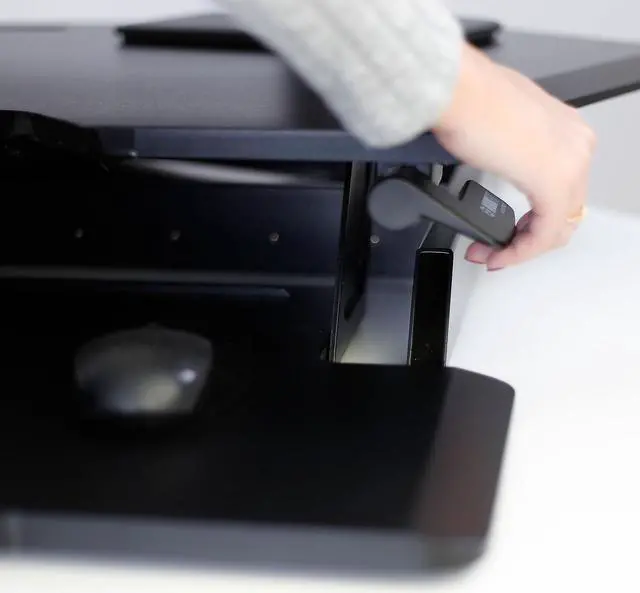 Alt view image 9 of 20 - Ergotron WorkFit-TX Standing Desk Converter, Sit-Stand Desk Workstation - Height-Adjustable Keyboard (33-467-921)
