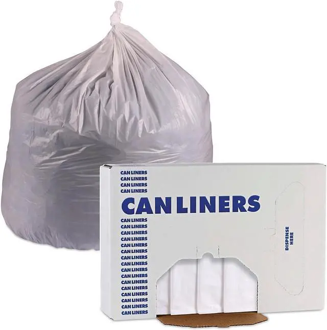 Alt view image 7 of 8 - Boardwalk Linear Low Density Industrial Can Liners 33 gal 0.9 mil 33 x 39 White 100/Carton W3339X