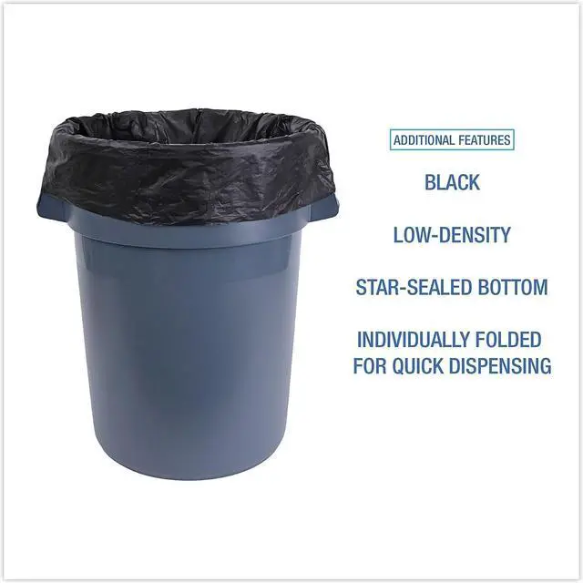 Alt view image 5 of 8 - Boardwalk Linear Low Density Industrial Can Liners 45 gal 0.7 mil 40 x 46 Black 100/Carton L4046H