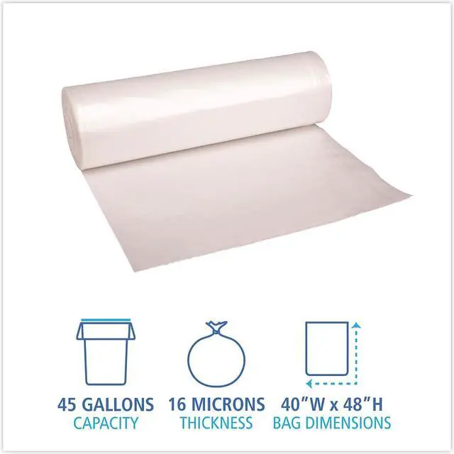 Alt view image 10 of 15 - Boardwalk High Density Coreless Rolls 45 gal Natural 250 Bags BWKRH4048S