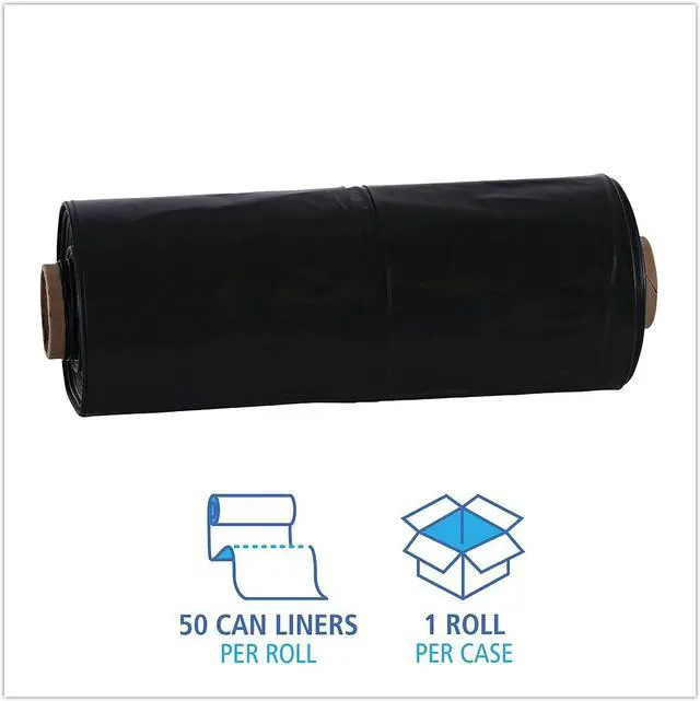 Alt view image 4 of 8 - Boardwalk Industrial Drum Liners Rolls 60 gal 2.7 mil 38 x 63 Black 1 Roll of 50 Bags D38634BN