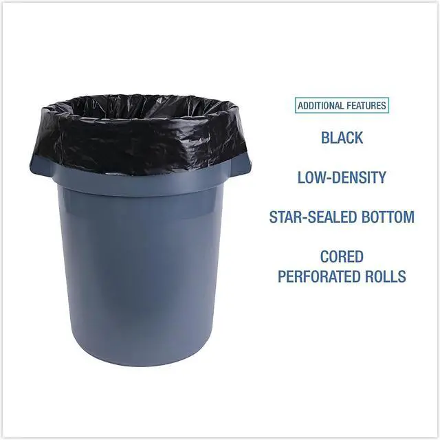 Alt view image 5 of 8 - Boardwalk Industrial Drum Liners Rolls 60 gal 2.7 mil 38 x 63 Black 1 Roll of 50 Bags D38634BN