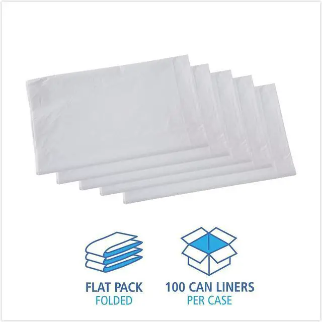 Alt view image 4 of 8 - Boardwalk Linear Low Density Industrial Can Liners 33 gal 0.9 mil 33 x 39 White 100/Carton W3339X