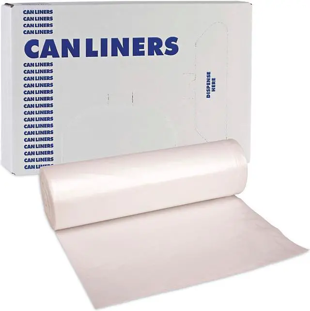 Alt view image 8 of 8 - Boardwalk High Density Industrial Can Liners Coreless Rolls 45 gal 13 microns 40 x 48 Natural 10 Rolls of 25 Bags RH4048H