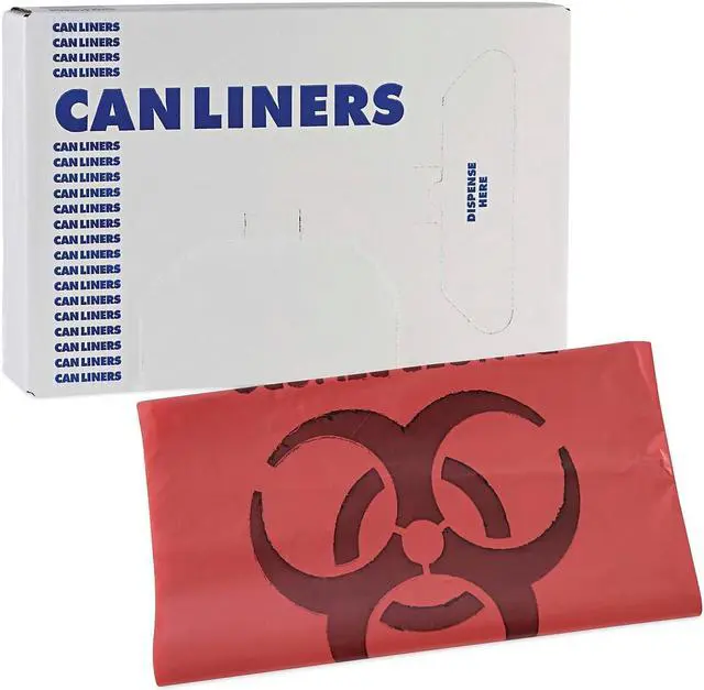 Alt view image 8 of 8 - Boardwalk Linear Low Density Health Care Trash Can Liners 33 gal 1.3 mil 33 x 39 Red 150/Carton IW3339R