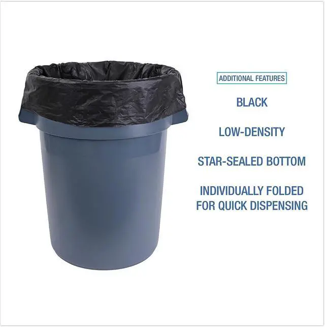 Alt view image 5 of 8 - Boardwalk Linear Low Density Industrial Can Liners 56 gal 1.7 mil 43 x 47 Black 100/Carton G4347HBL