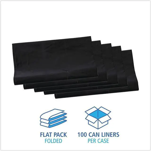 Alt view image 4 of 8 - Boardwalk Linear Low Density Industrial Can Liners 56 gal 1.7 mil 43 x 47 Black 100/Carton G4347HBL