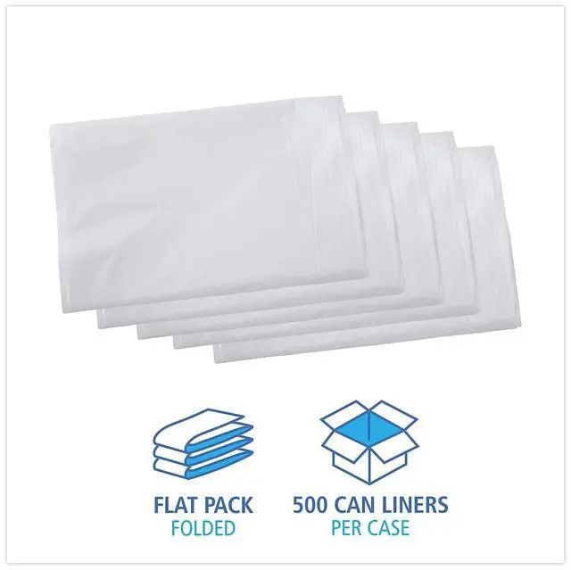 Alt view image 6 of 10 - Boardwalk Linear Low Density Industrial Can Liners 16 gal 0.5 mil 24 x 32 White 500/Carton W2432X