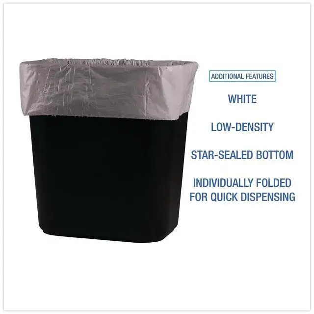 Alt view image 7 of 10 - Boardwalk Linear Low Density Industrial Can Liners 16 gal 0.5 mil 24 x 32 White 500/Carton W2432X