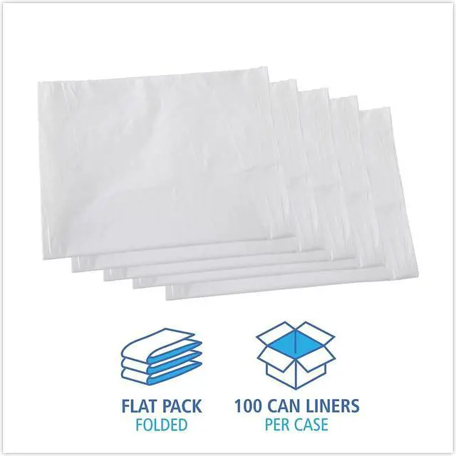 Alt view image 11 of 15 - Boardwalk Linear Low Density Liners 60 gal 0.7 mil White 100/Carton BWKVW3858X