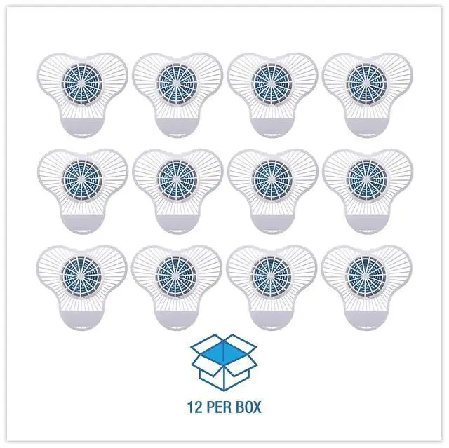 Alt view image 11 of 12 - Boardwalk Urinal Screen w/Non-Para Cleaner Block Green Apple 12/Box NUS