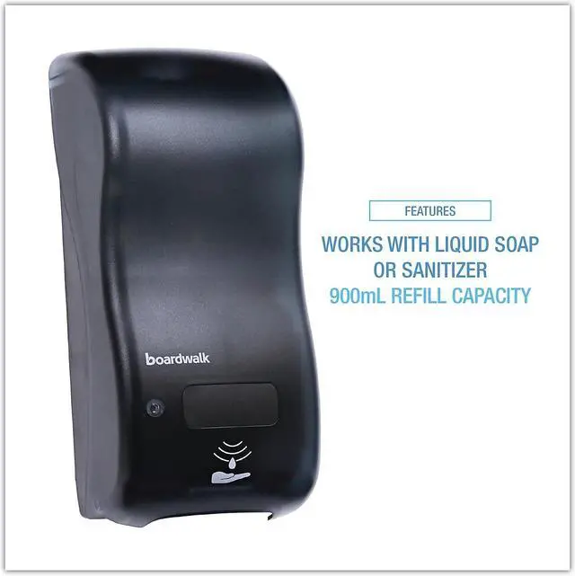 Alt view image 12 of 15 - Boardwalk Rely Hybrid Foam Soap Dispenser 900 mL Black Pearl 12"x5.5"x4" SHF900SBBW