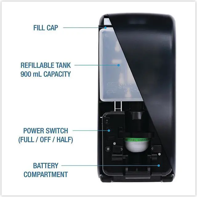 Alt view image 11 of 15 - Boardwalk Rely Hybrid Foam Soap Dispenser 900 mL Black Pearl 12"x5.5"x4" SHF900SBBW