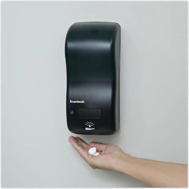 Alt view image 13 of 15 - Boardwalk Rely Hybrid Foam Soap Dispenser 900 mL Black Pearl 12"x5.5"x4" SHF900SBBW
