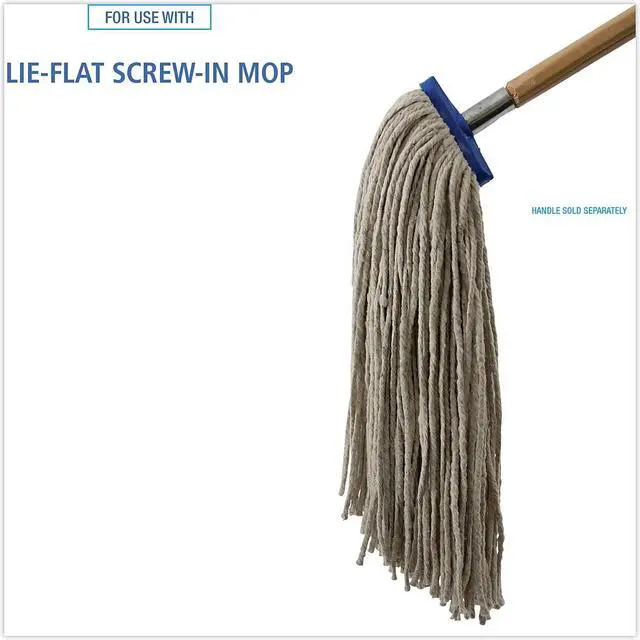 Alt view image 5 of 9 - Boardwalk Mop Head, Lie-Flat Head, Cotton Fiber, 24oz., White, 12/carton BWKCM22024 Includes 12 mop heads per case.