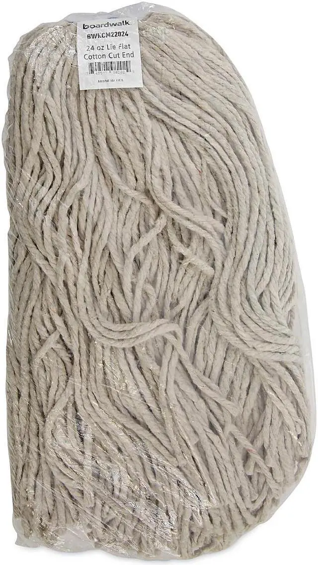 Alt view image 9 of 9 - Boardwalk Mop Head, Lie-Flat Head, Cotton Fiber, 24oz., White, 12/carton BWKCM22024 Includes 12 mop heads per case.