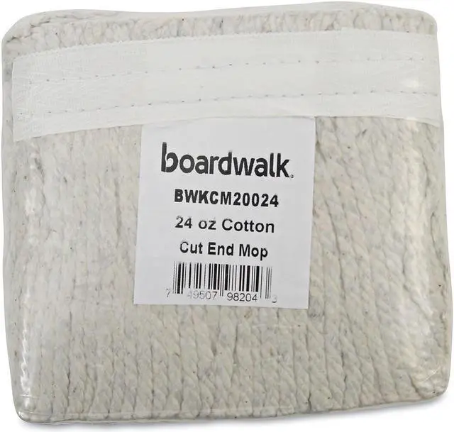 Alt view image 15 of 15 - Boardwalk CM20024 Banded Cotton Mop Heads, 24Oz, White, 12/Carton