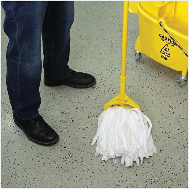 Alt view image 10 of 12 - Boardwalk Nonwoven Cut End Edge Mop Rayon/Polyester #20 White 12/Carton BW2020