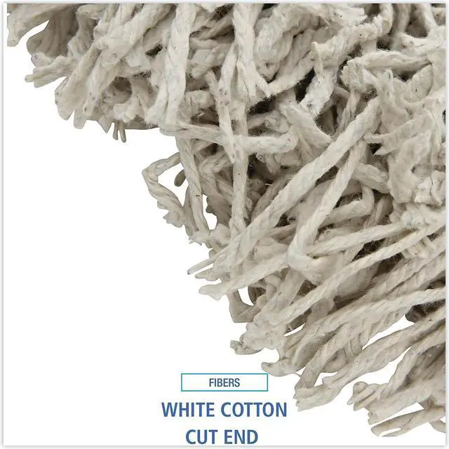 Alt view image 12 of 15 - Boardwalk CM20024 Banded Cotton Mop Heads, 24Oz, White, 12/Carton