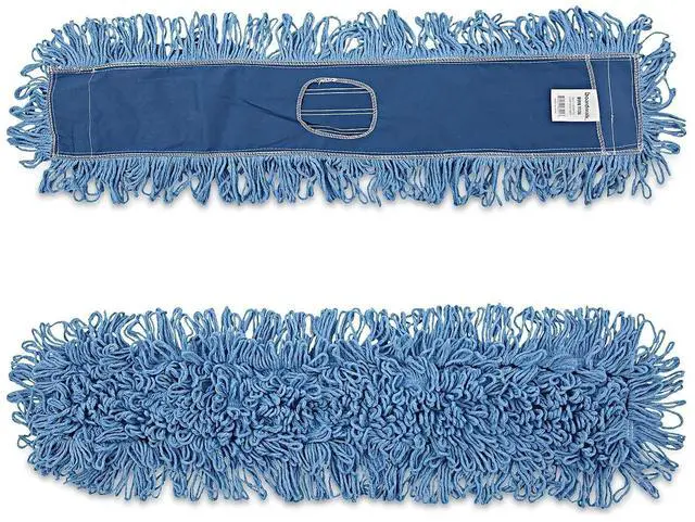 Alt view image 15 of 16 - Boardwalk Looped-End Dust Mop Kit 36 x 5 60" Metal/Wood Handle Blue/Natural