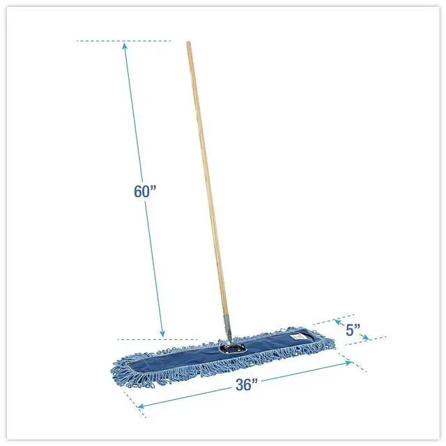 Alt view image 11 of 16 - Boardwalk Looped-End Dust Mop Kit 36 x 5 60" Metal/Wood Handle Blue/Natural