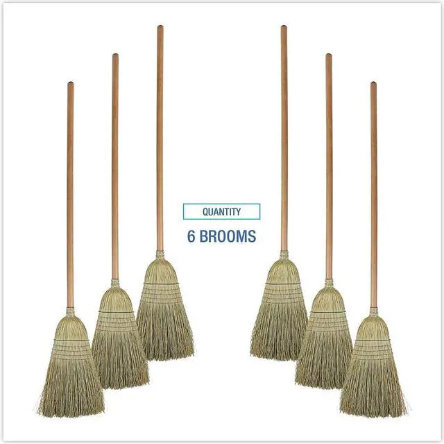 Alt view image 9 of 9 - Boardwalk BR10001 100% Corn Warehouse Brooms, 60 Inch , Black/Natural, 6/Carton