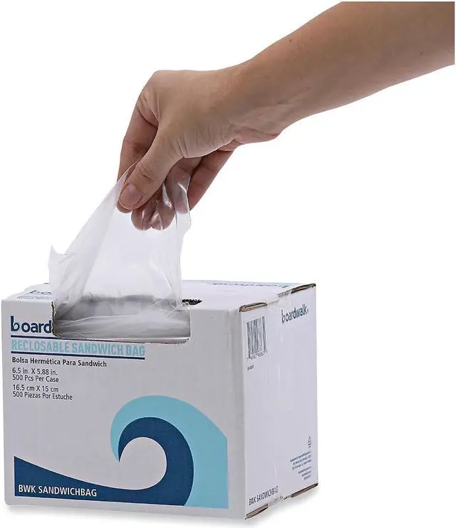 Alt view image 15 of 15 - Boardwalk Reclosable Food Storage Bags Sandwich Bags 7 x 8 500/Box SANDWICHBAG