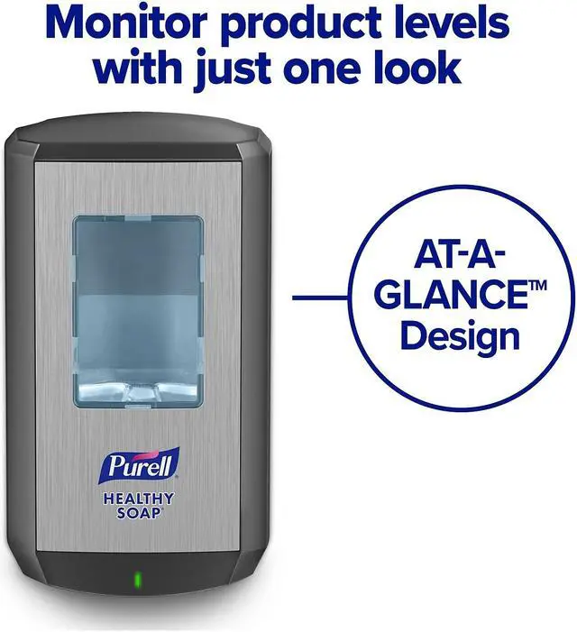 Alt view image 5 of 13 - PURELL CS 6 Automatic Floor Stand Hand Sanitizer Dispenser Black/Chrome (7416-DS)