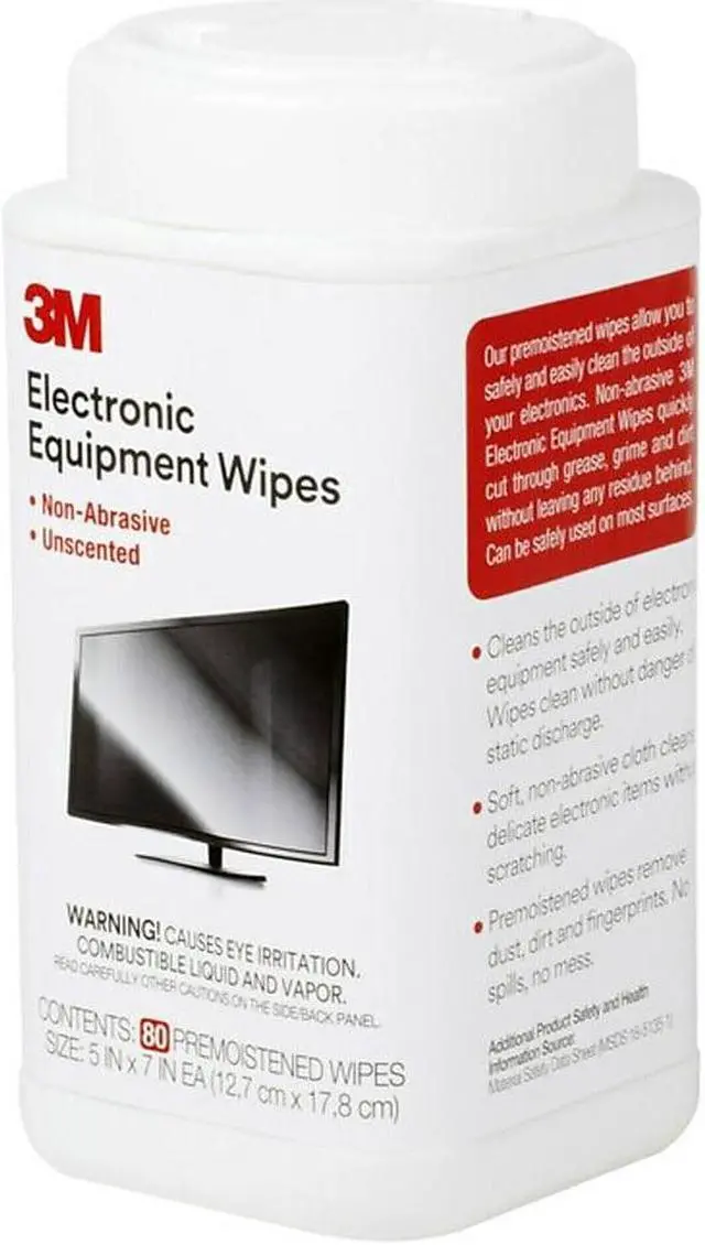 Alt view image 11 of 13 - 3M Electronic Equipment Cleaning Wipes 5 1/2 x 6 3/4 White 80/Canister CL610