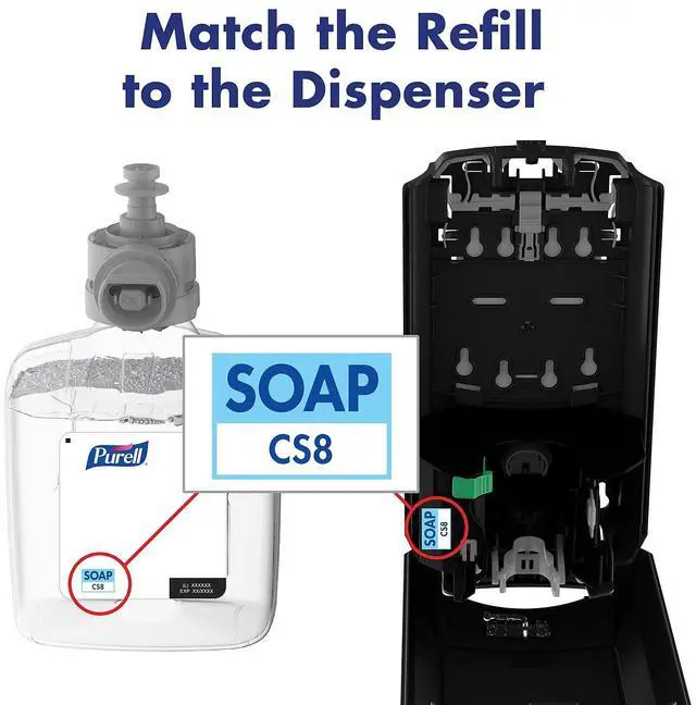 Alt view image 7 of 8 - Purell CS8 Automatic Touch Free Soap Dispenser 1200 mL White (7830-01)