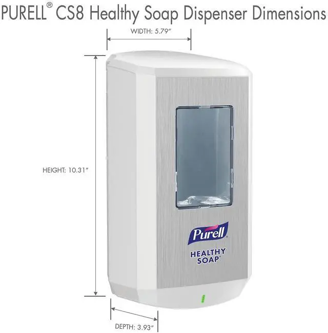 Alt view image 3 of 8 - Purell CS8 Automatic Touch Free Soap Dispenser 1200 mL White (7830-01)