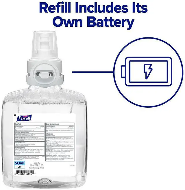 Alt view image 8 of 8 - Purell CS8 Automatic Touch Free Soap Dispenser 1200 mL White (7830-01)