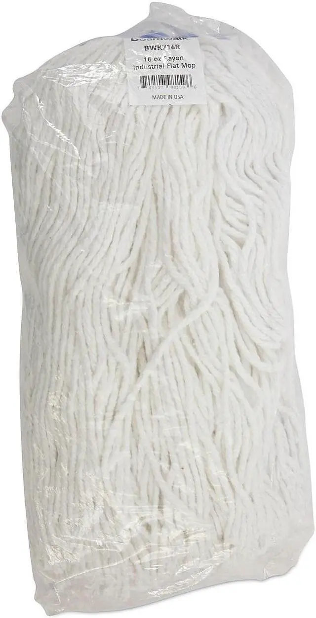 Alt view image 8 of 8 - Boardwalk Cut-End Lie-Flat Wet Mop Head Rayon 16oz White 12/Carton 716RCT
