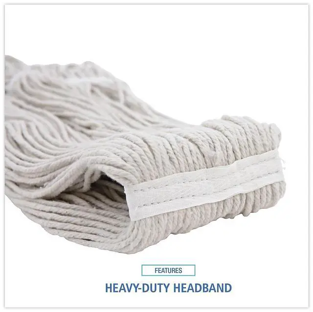 Alt view image 14 of 14 - Boardwalk Mop Head Premium Standard Head Cotton Fiber 32oz White 12/Carton 232C