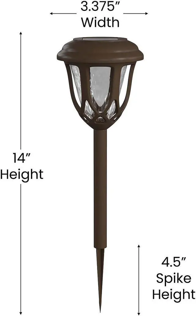 Alt view image 6 of 13 - 8 Pack Brown Tulip Design LED Solar Lights Weather Resistant Outdoor Solar Powered Lights for Pathway, Garden, & Yard