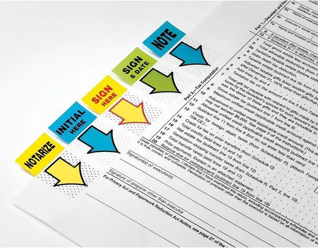 Alt view image 15 of 17 - Post-it Arrow Message 1" Page Flags "Sign and Date" Green 2 50-Flag Dispensers