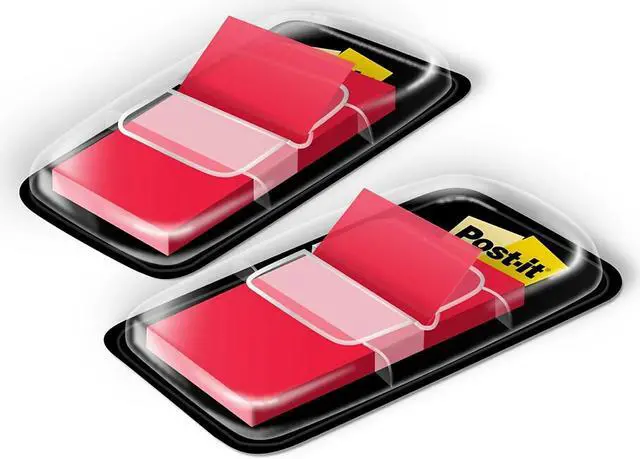 Alt view image 19 of 20 - 3M 680RD2 Standard Tape Flags in Dispenser  Red  100 Flags per Dispenser