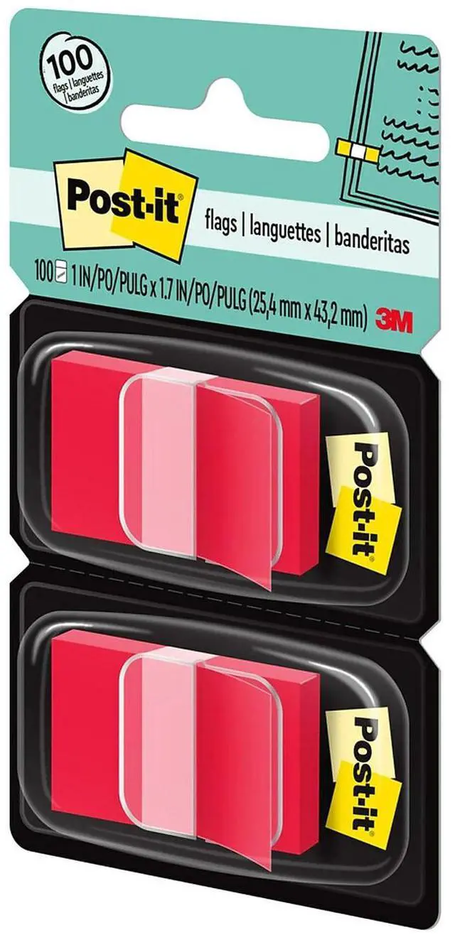 Alt view image 20 of 20 - 3M 680RD2 Standard Tape Flags in Dispenser  Red  100 Flags per Dispenser