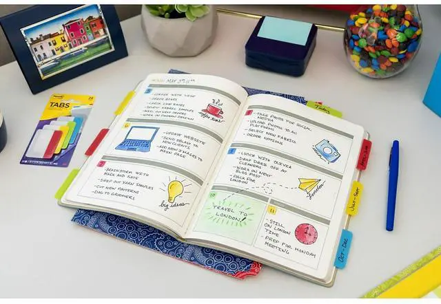 Alt view image 12 of 14 - 3M File Tabs 2 x 1 1/2 Assorted Primary 30/Pack 686ROYGB