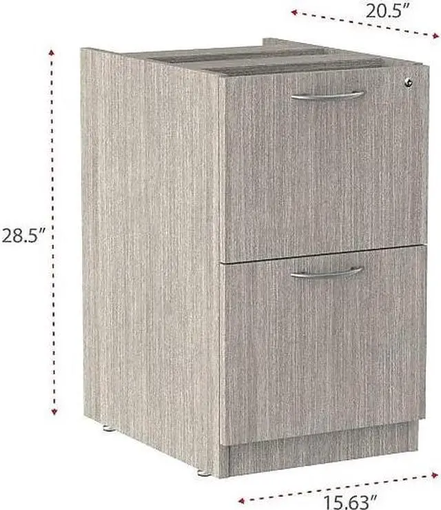 Alt view image 6 of 15 - Alera Valencia Full Pedestal File Drawers 2 Legal/Letter-Size 15.63" x 20.5" x 28.5" Gray VA542822GY